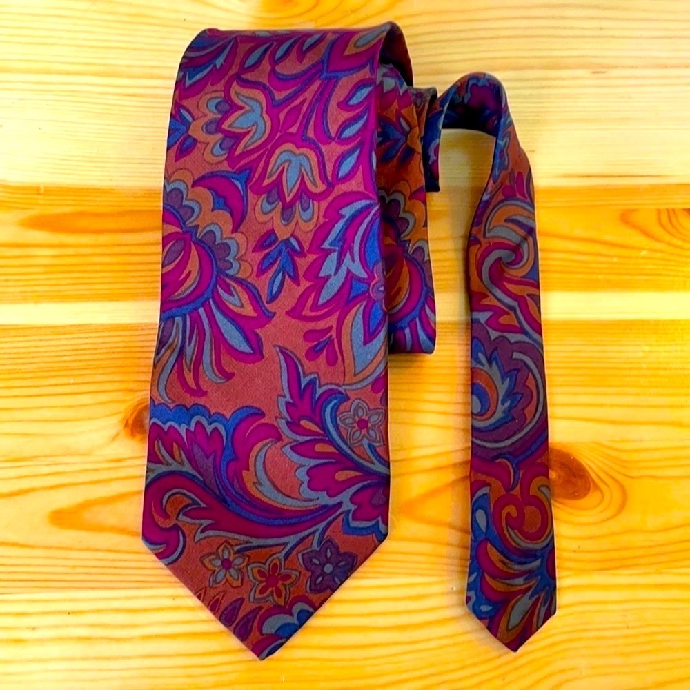 CP Carlo Palazzi Bold & Colorful Men’s 100% Silk Necktie